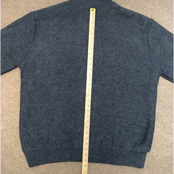 Oscar de la Renta Sweater Jacket Mens XLT Faux Shearling Lined Cable Knit Zip-Up - Picture 7 of 9